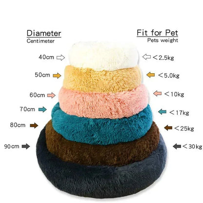 Plush Full-Size Washable Donut Cat Bed - Super Soft and Comfortable Winter Sleeping Solution