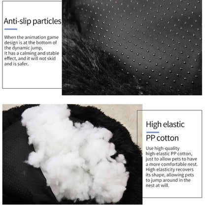 Plush Full-Size Washable Donut Cat Bed - Super Soft and Comfortable Winter Sleeping Solution