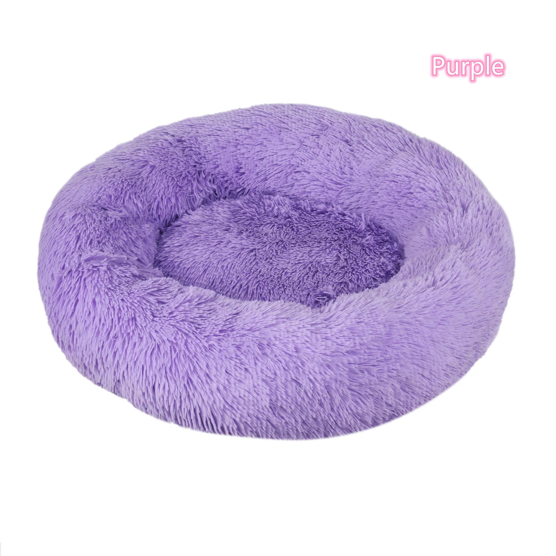Plush Full-Size Washable Donut Cat Bed - Super Soft and Comfortable Winter Sleeping Solution
