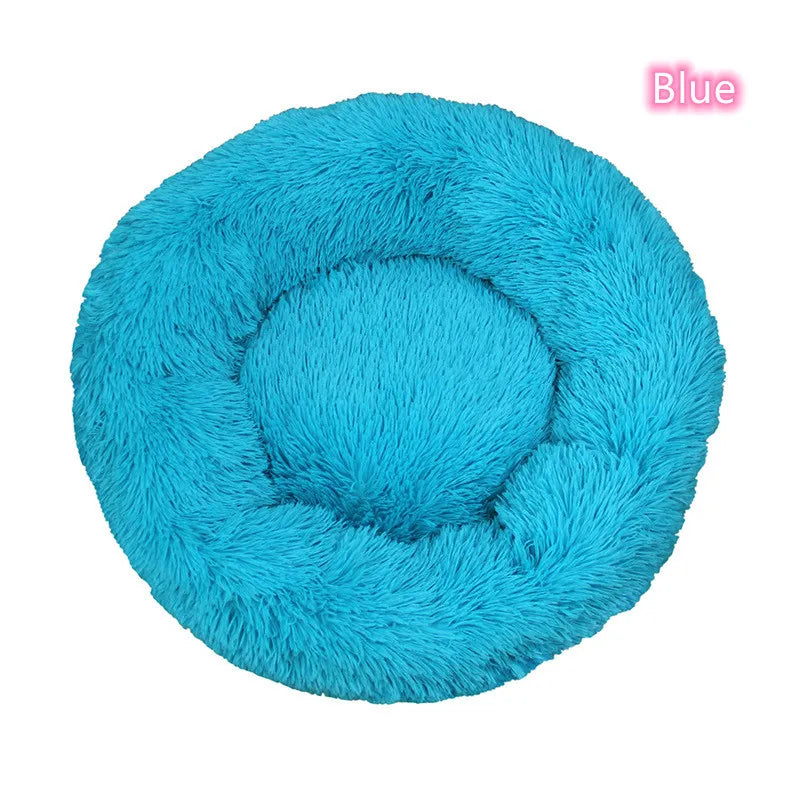 Plush Full-Size Washable Donut Cat Bed - Super Soft and Comfortable Winter Sleeping Solution