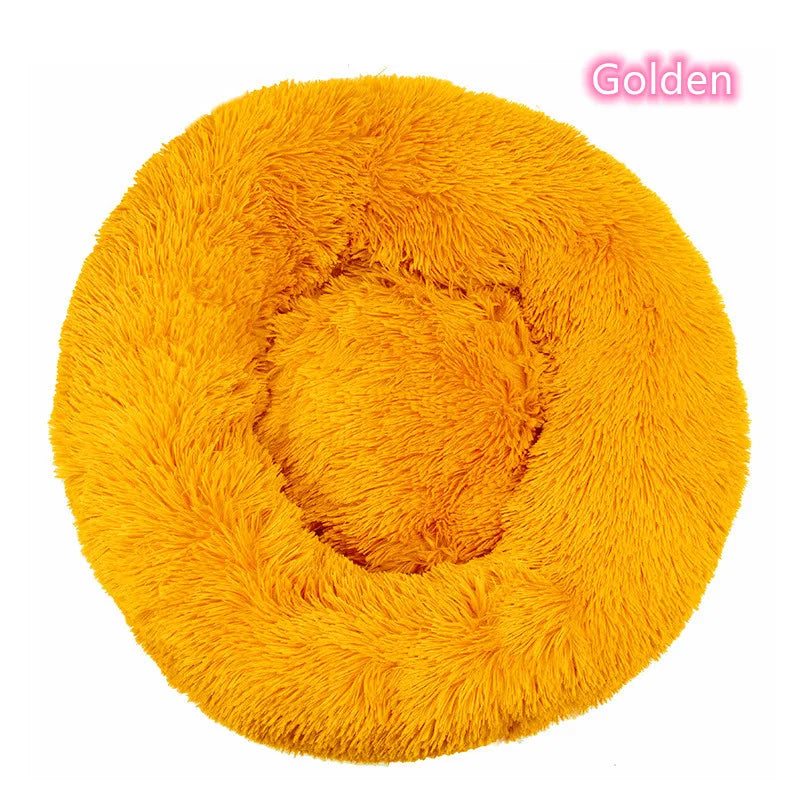 Plush Full-Size Washable Donut Cat Bed - Super Soft and Comfortable Winter Sleeping Solution