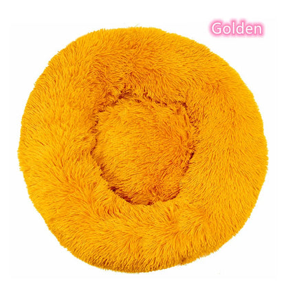 Plush Full-Size Washable Donut Cat Bed - Super Soft and Comfortable Winter Sleeping Solution
