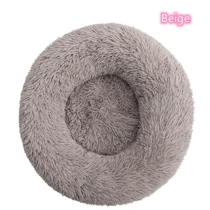 Plush Full-Size Washable Donut Cat Bed - Super Soft and Comfortable Winter Sleeping Solution