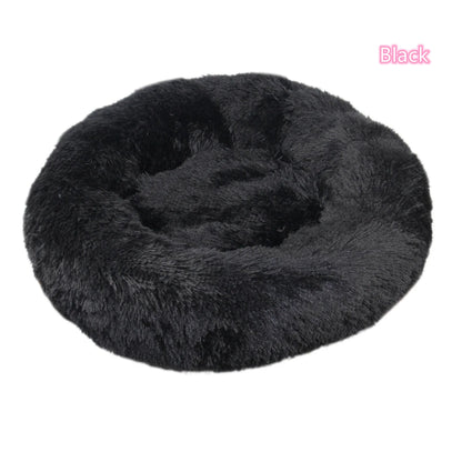 Plush Full-Size Washable Donut Cat Bed - Super Soft and Comfortable Winter Sleeping Solution