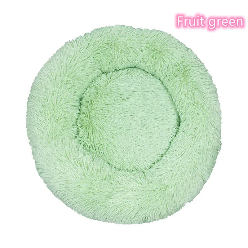 Plush Full-Size Washable Donut Cat Bed - Super Soft and Comfortable Winter Sleeping Solution