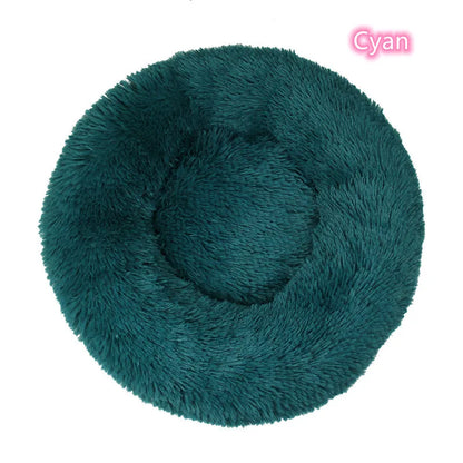 Plush Full-Size Washable Donut Cat Bed - Super Soft and Comfortable Winter Sleeping Solution